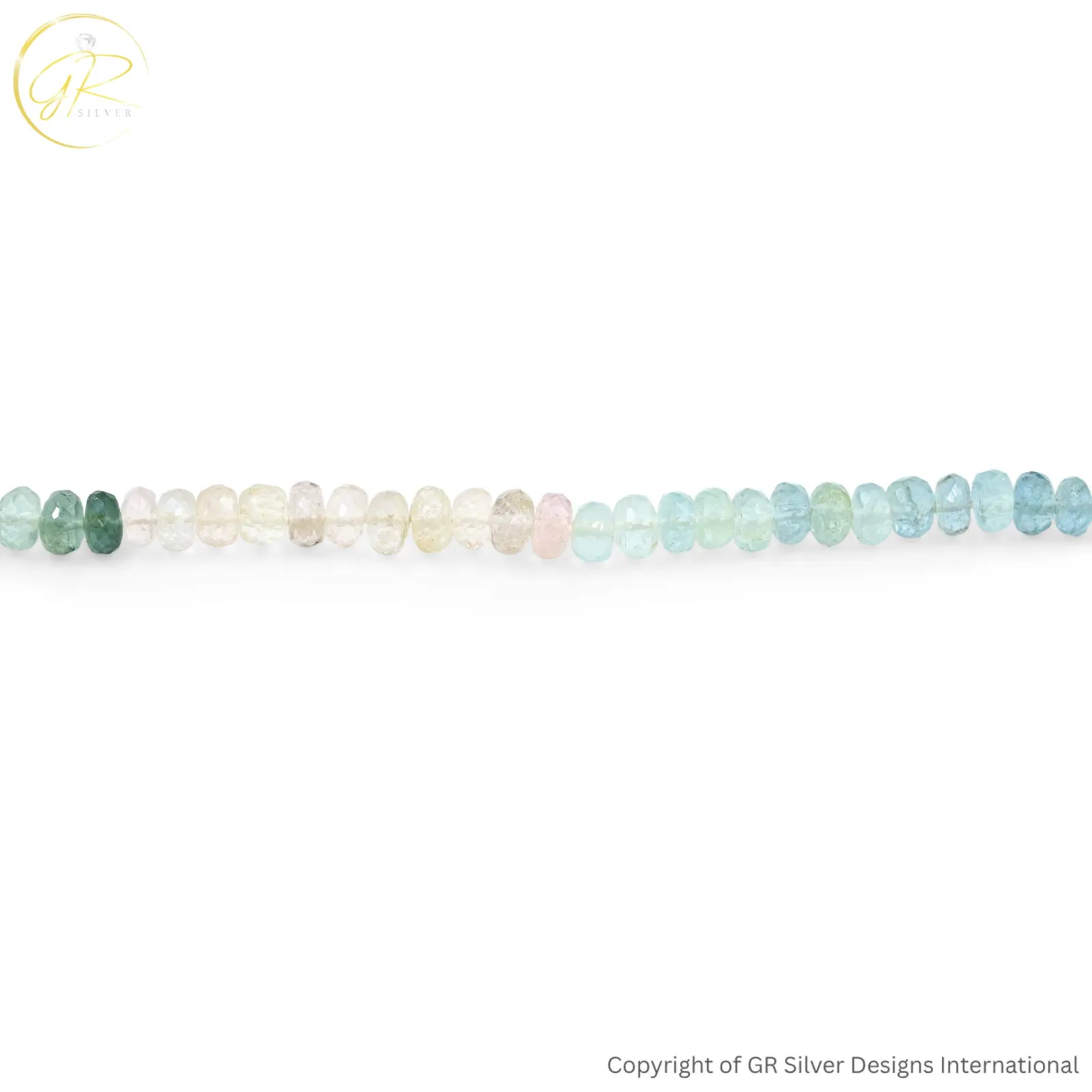 Natural Aquamarine Morganite 5.5-6 MM Rondelle Faceted Beads 18 Inch Strand