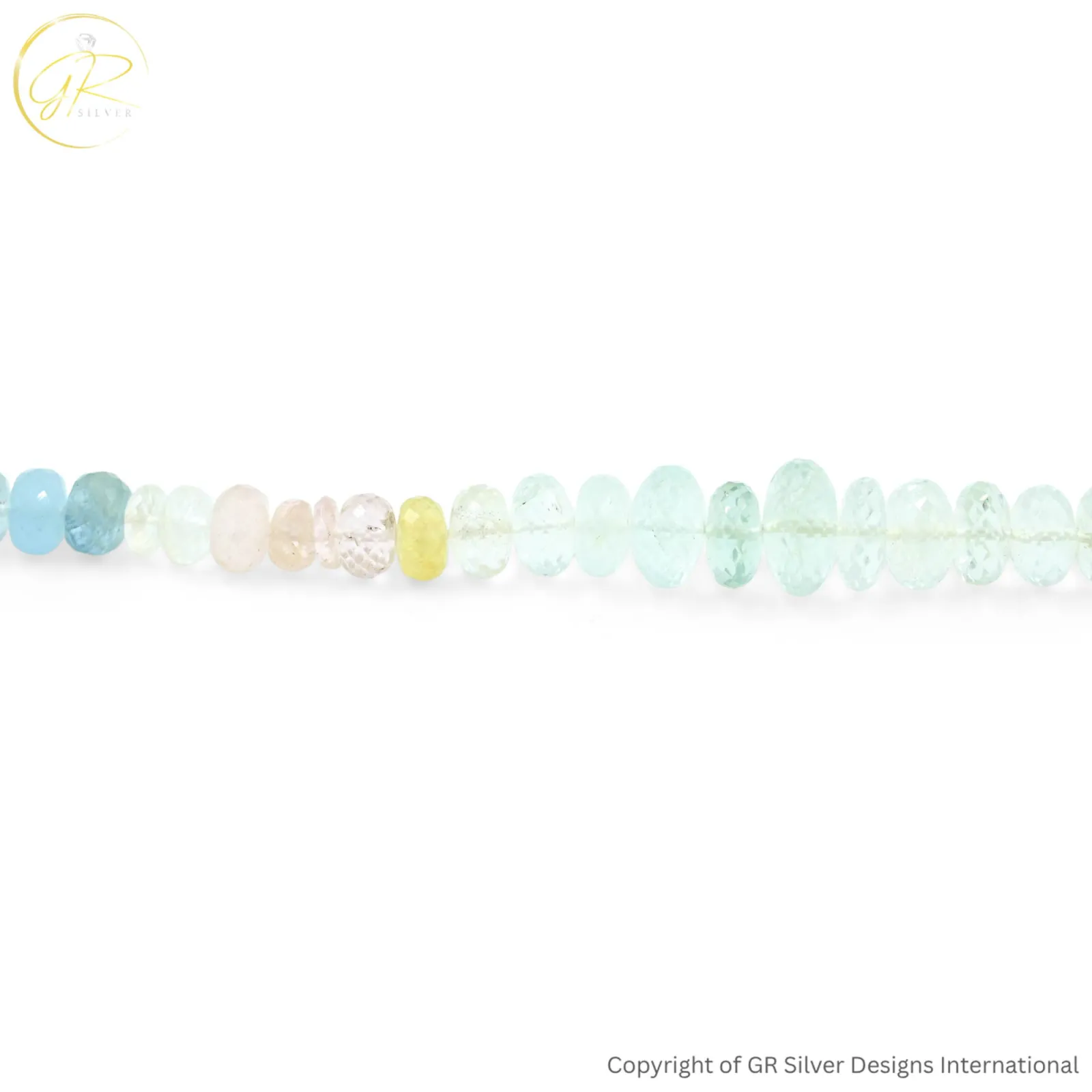 Natural Aquamarine Morganite 5-12 MM Rondelle Faceted Beads 18 Inch Strand