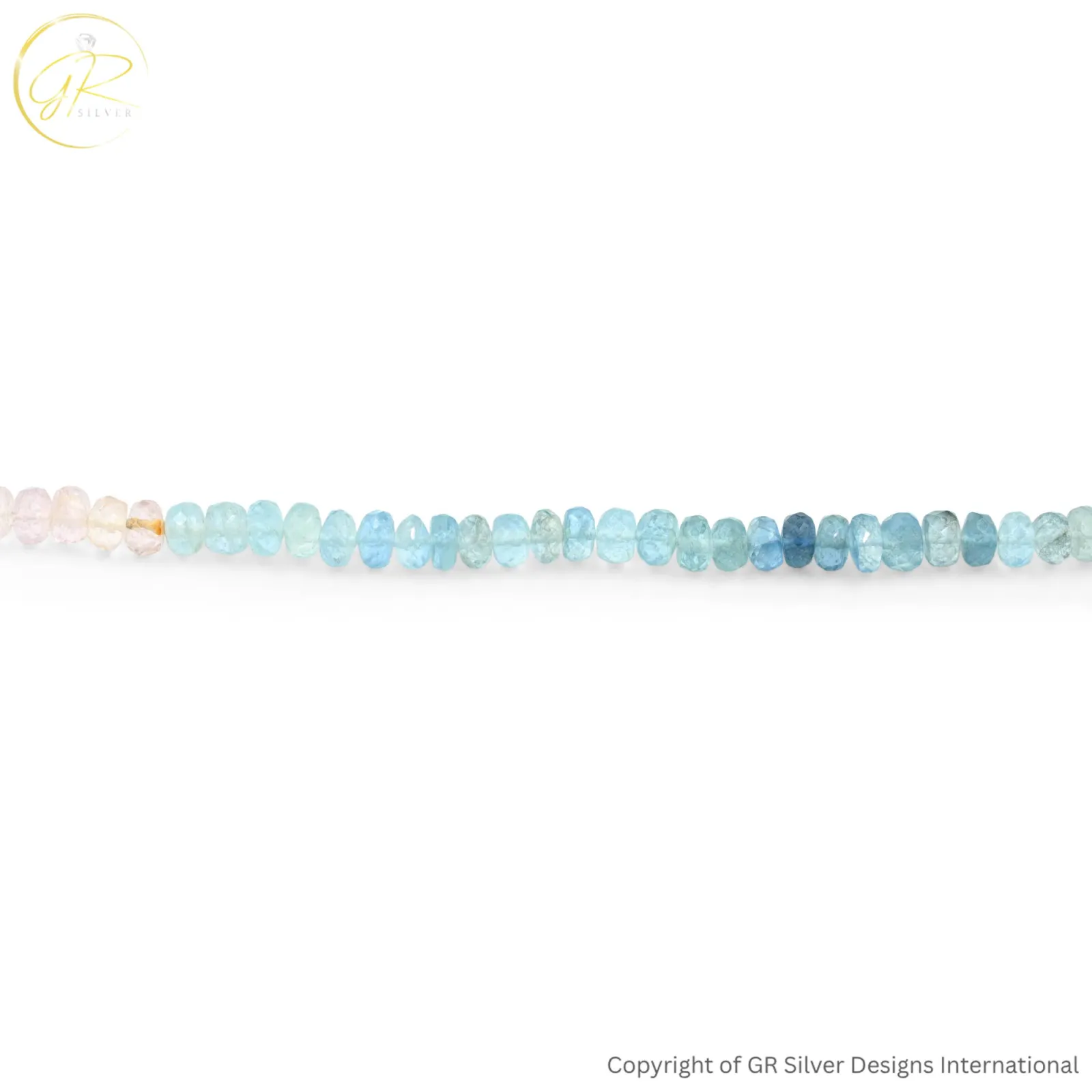 Natural Aquamarine Morganite 5-5.5 MM Rondelle Faceted Beads 18 Inch Strand