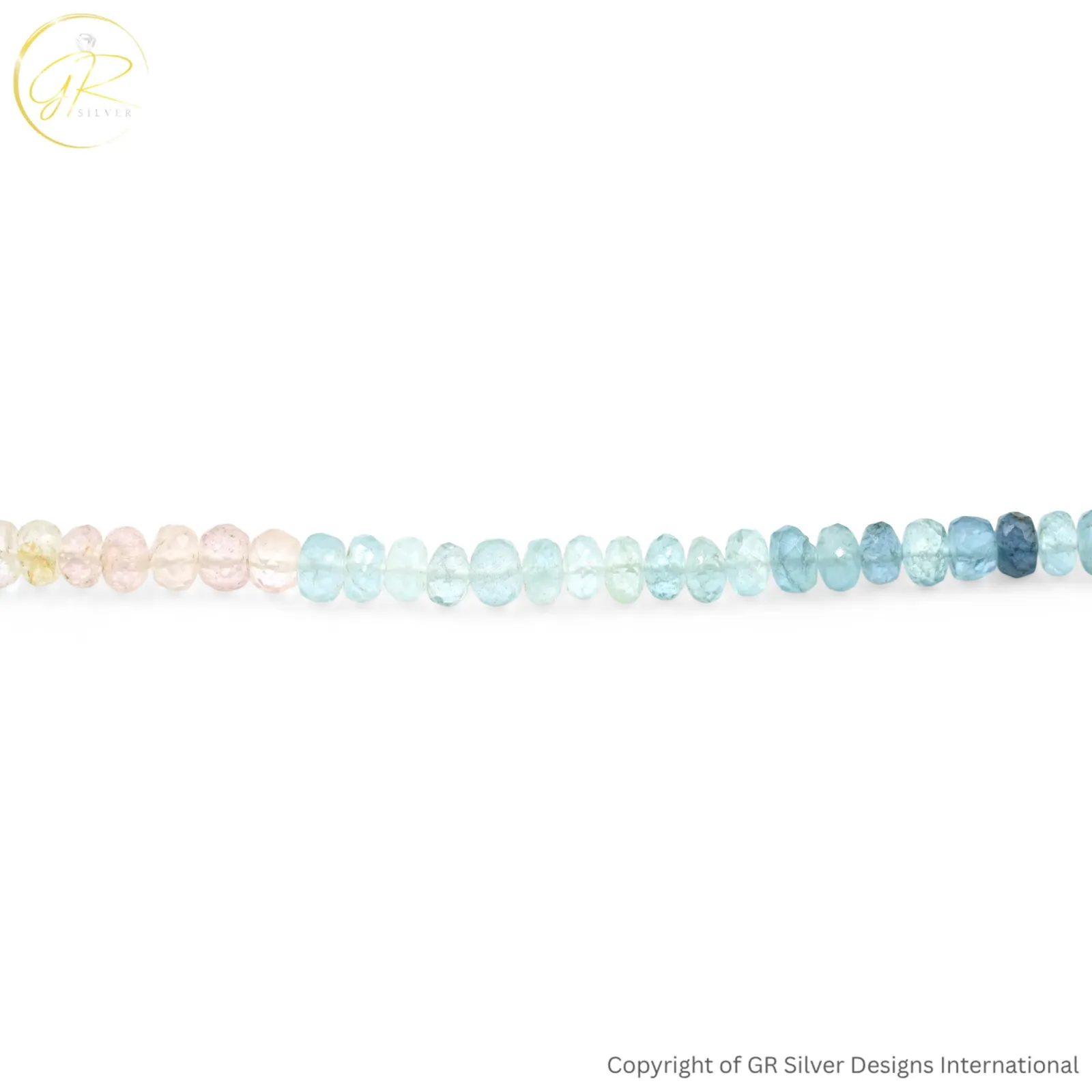 Natural Aquamarine Morganite 5-6 MM Rondelle Faceted Beads 18 Inch Strand