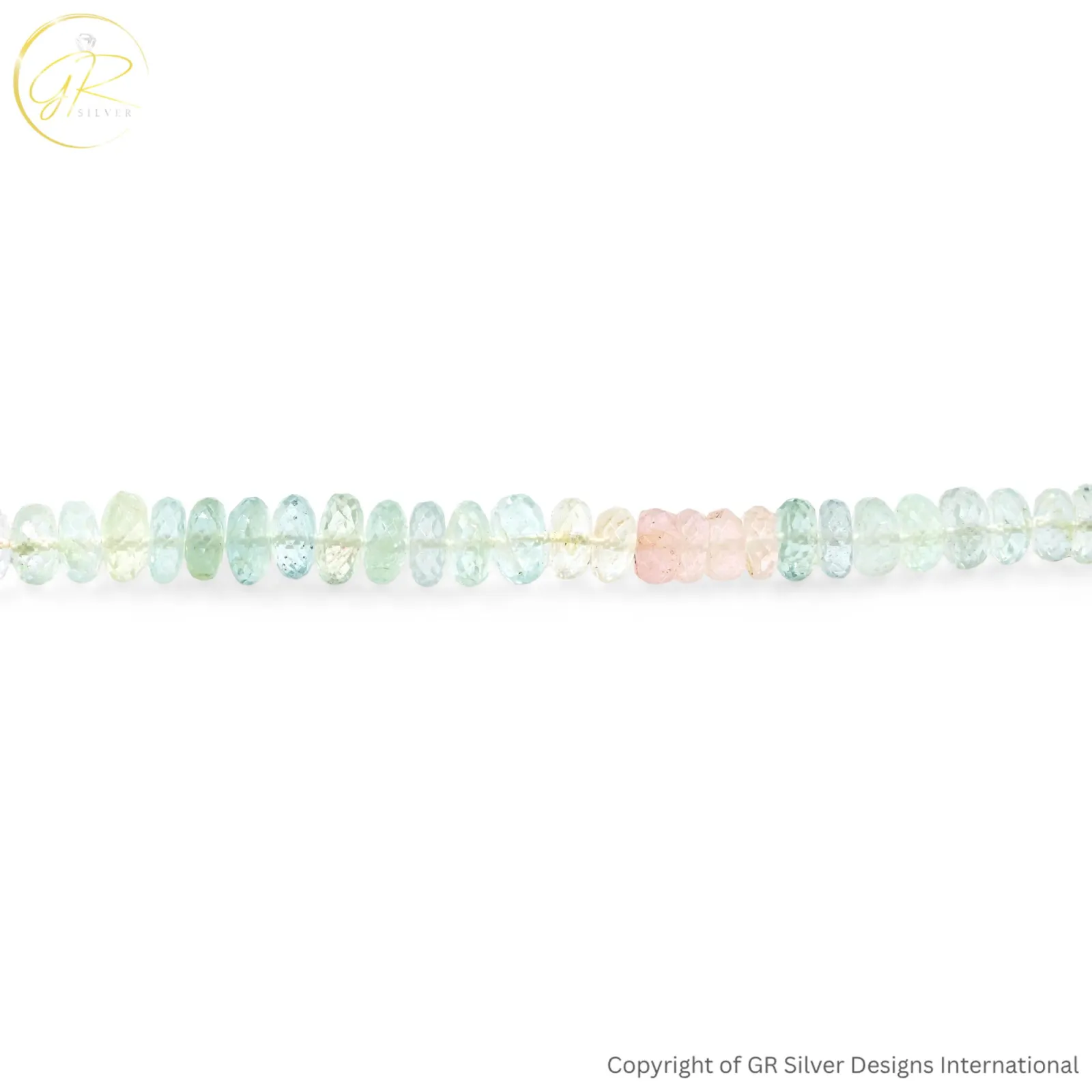 Natural Aquamarine Morganite 6-8 MM Rondelle Faceted Beads 16 Inch Strand