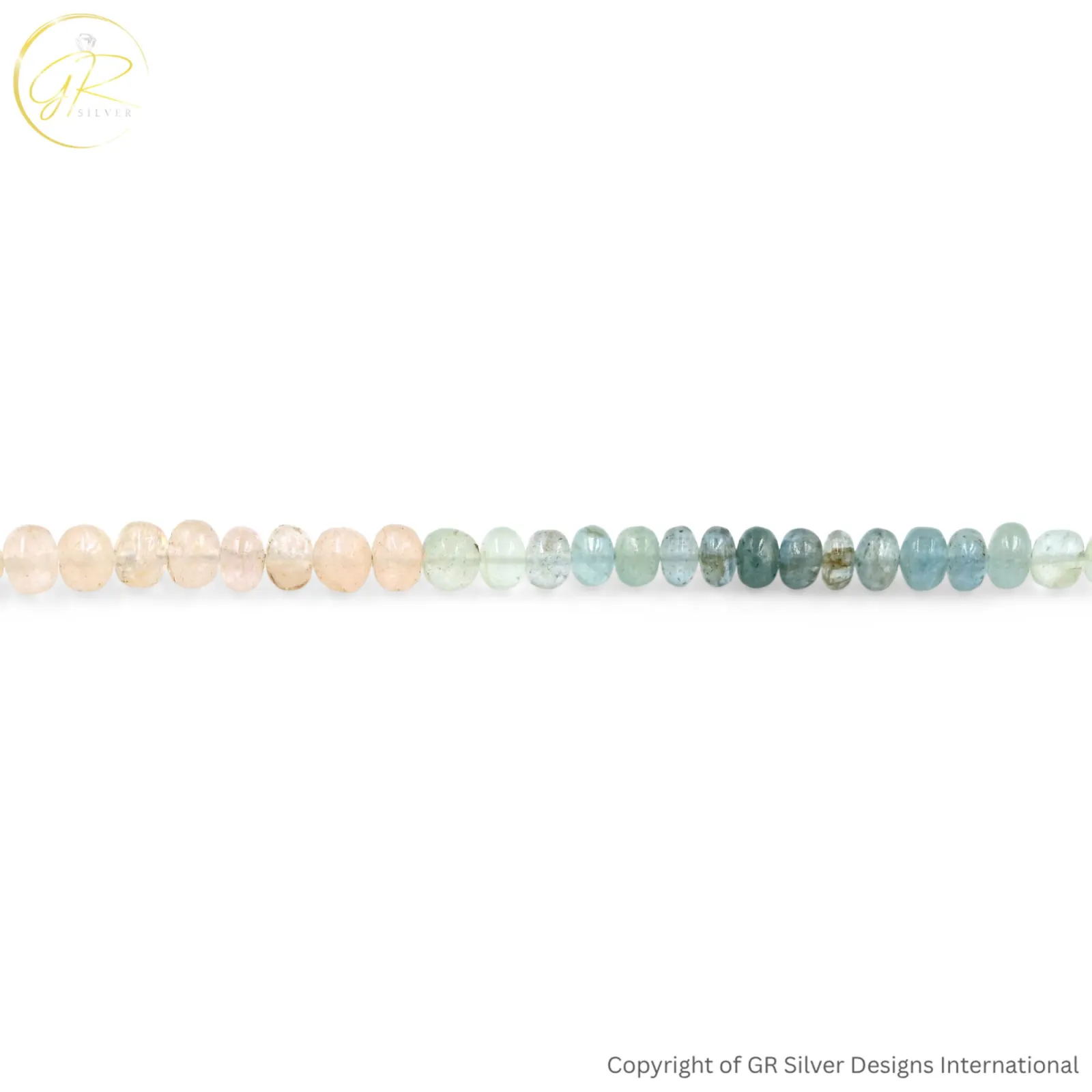 Natural Aquamarine Morganite 4.5-5 MM Smooth Rondelle Beads 18 Inch Strand