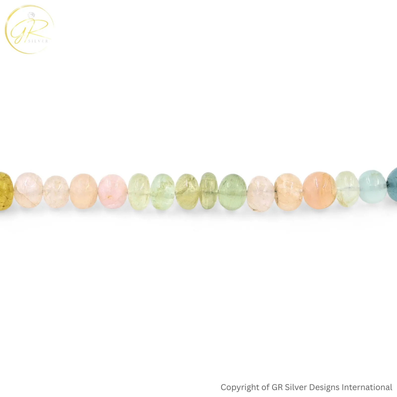 Natural Aquamarine Morganite 8-9 MM Smooth Rondelle Beads 18 Inch Strand
