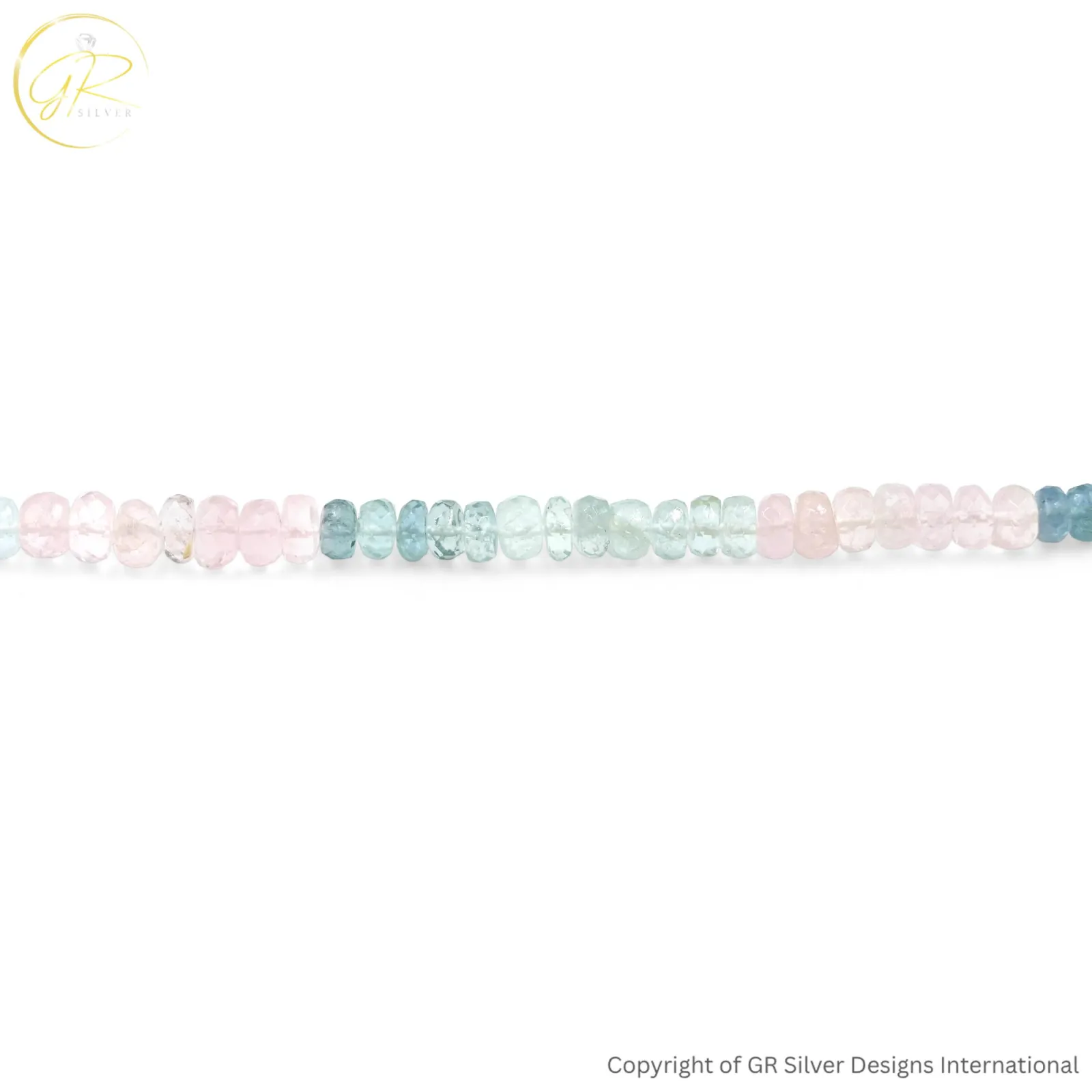 Natural Aquamarine Morganite 4-6 MM Smooth Rondelle Beads 17 Inch Strand