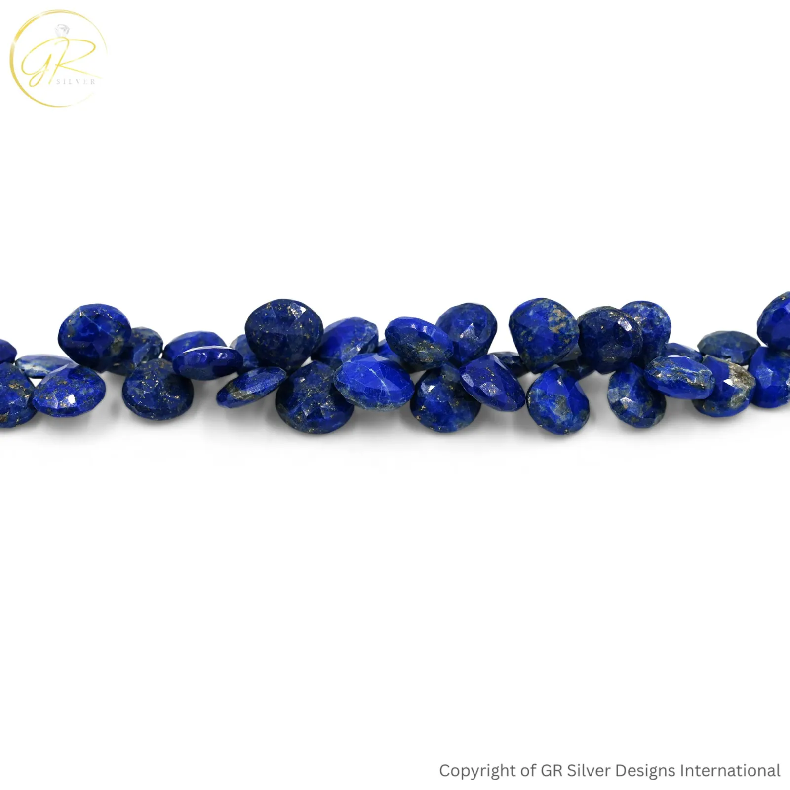 Natural Lapis Lazuli 10–13 MM Heart Faceted Beads 8 Inch Strand