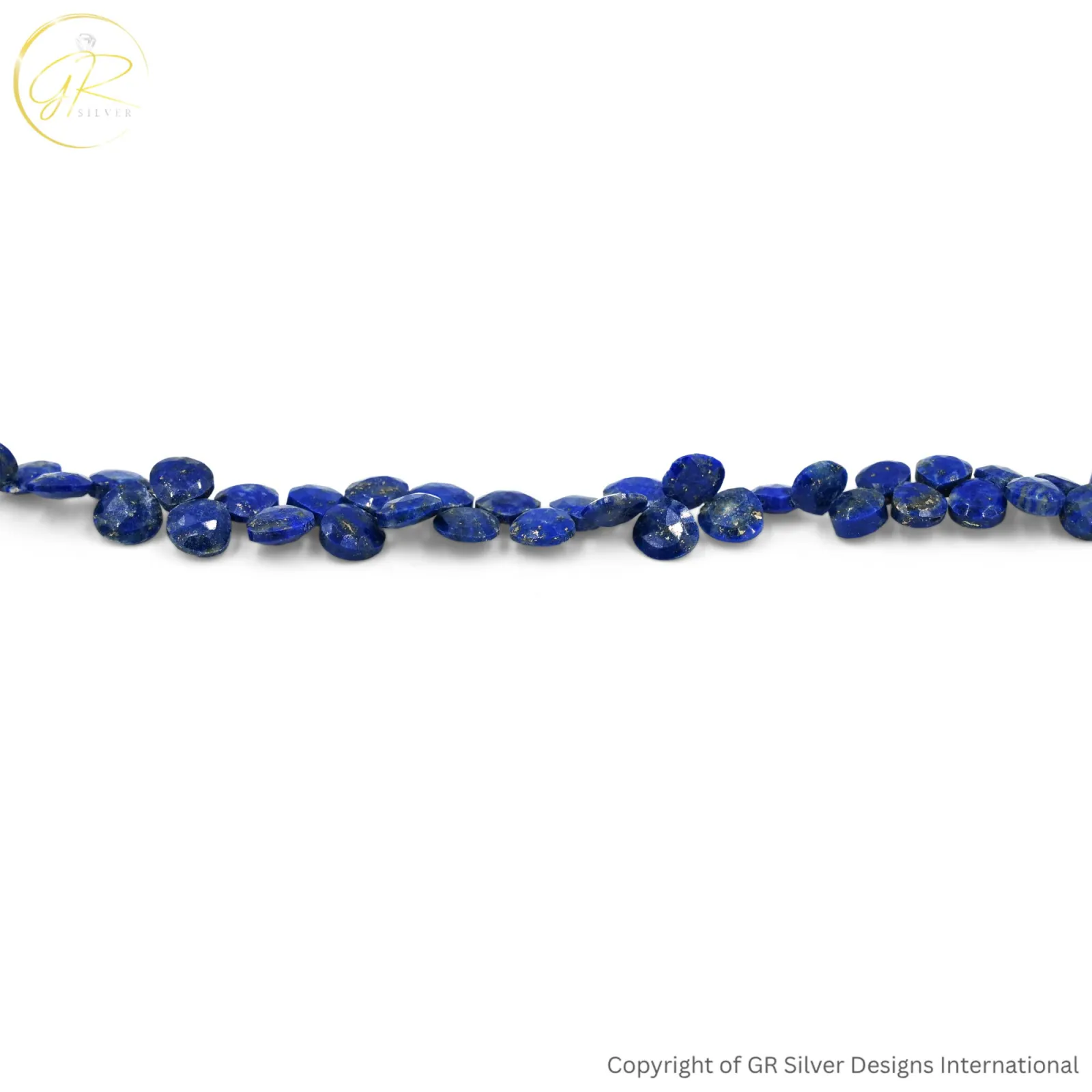 Natural Lapis Lazuli 7 MM Heart Cut Faceted Beads 6 Inch Strand