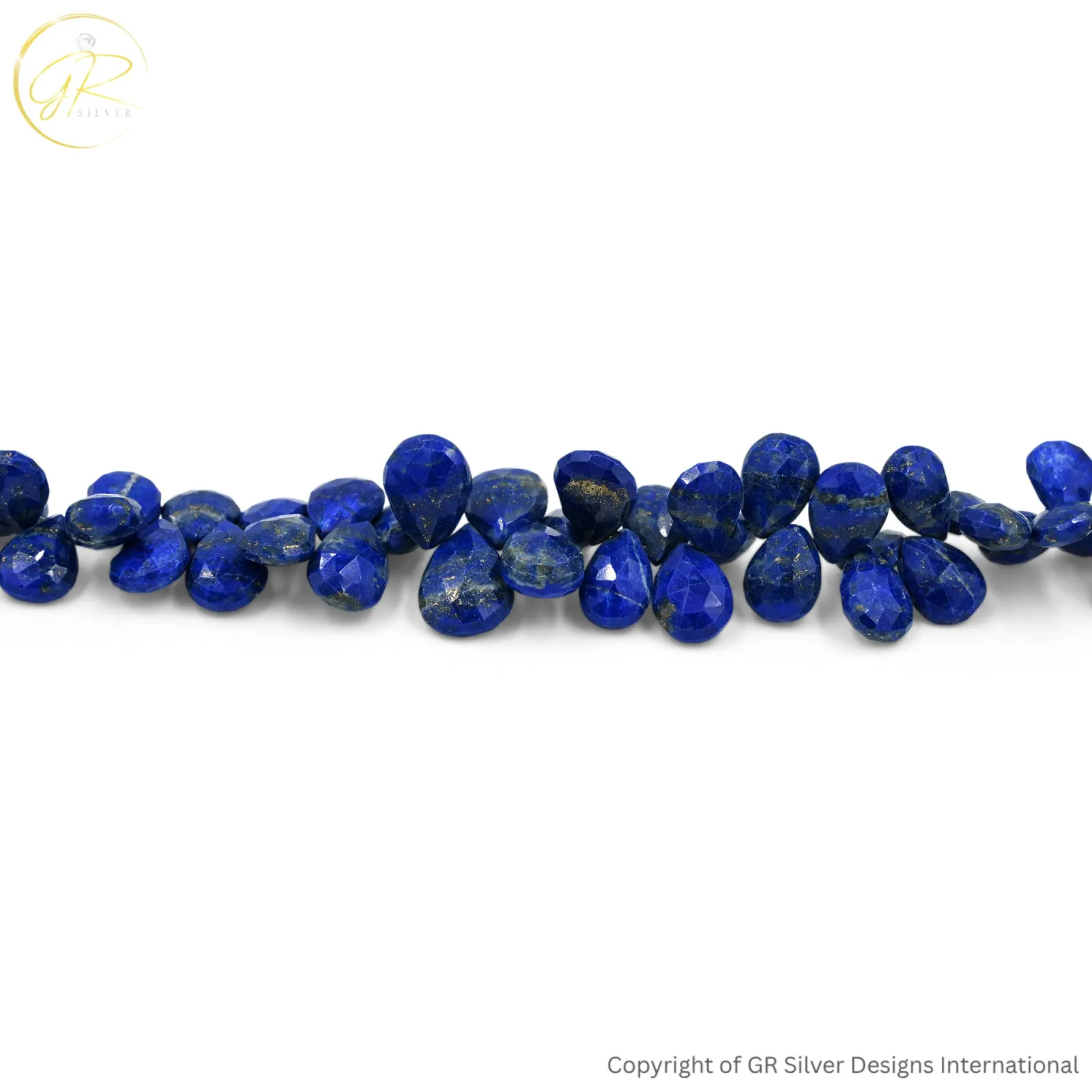 Natural Lapis Lazuli 8X10–12X15 MM Pear Faceted Beads 8 Inch Strand